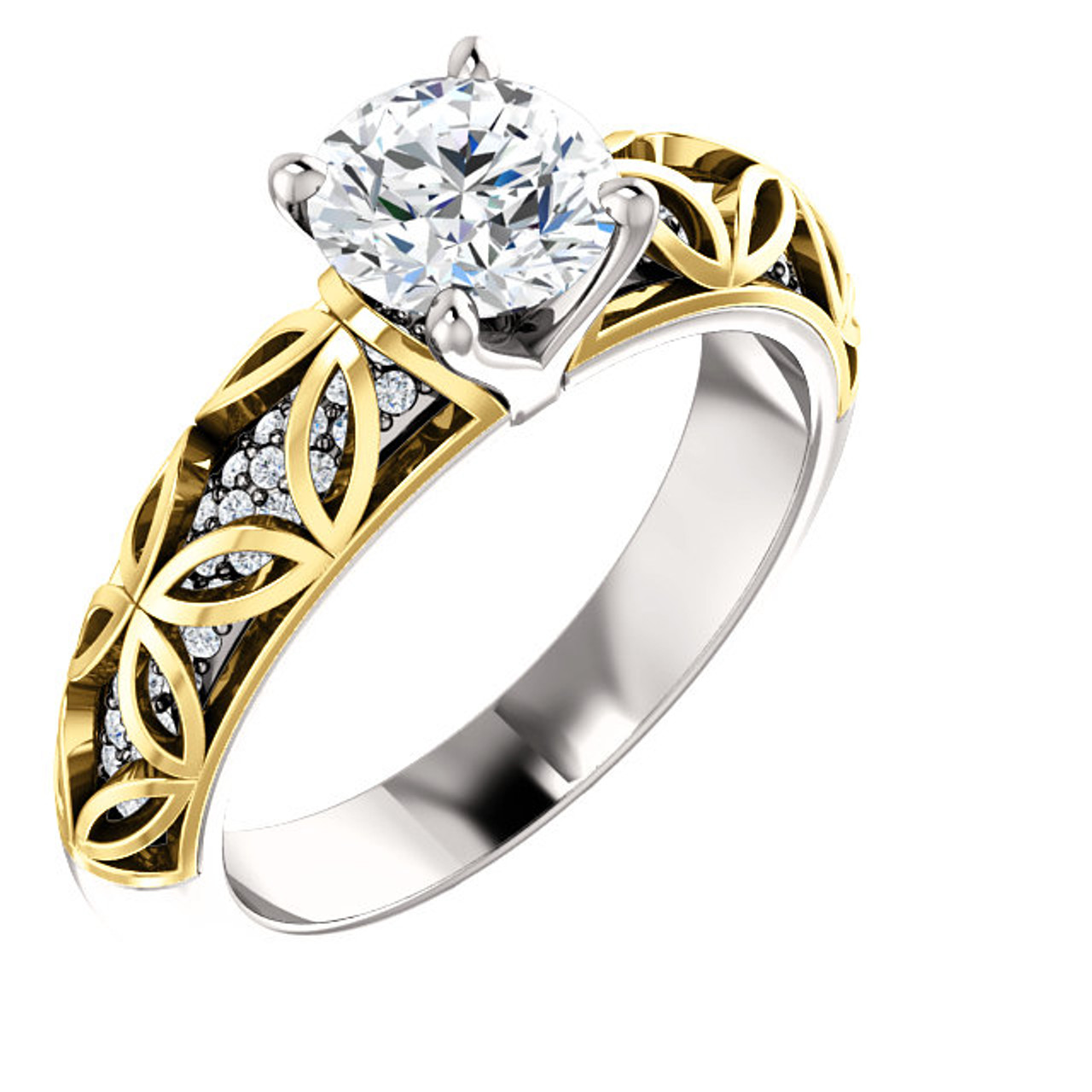 Aggregate 200+ 2 tone engagement ring