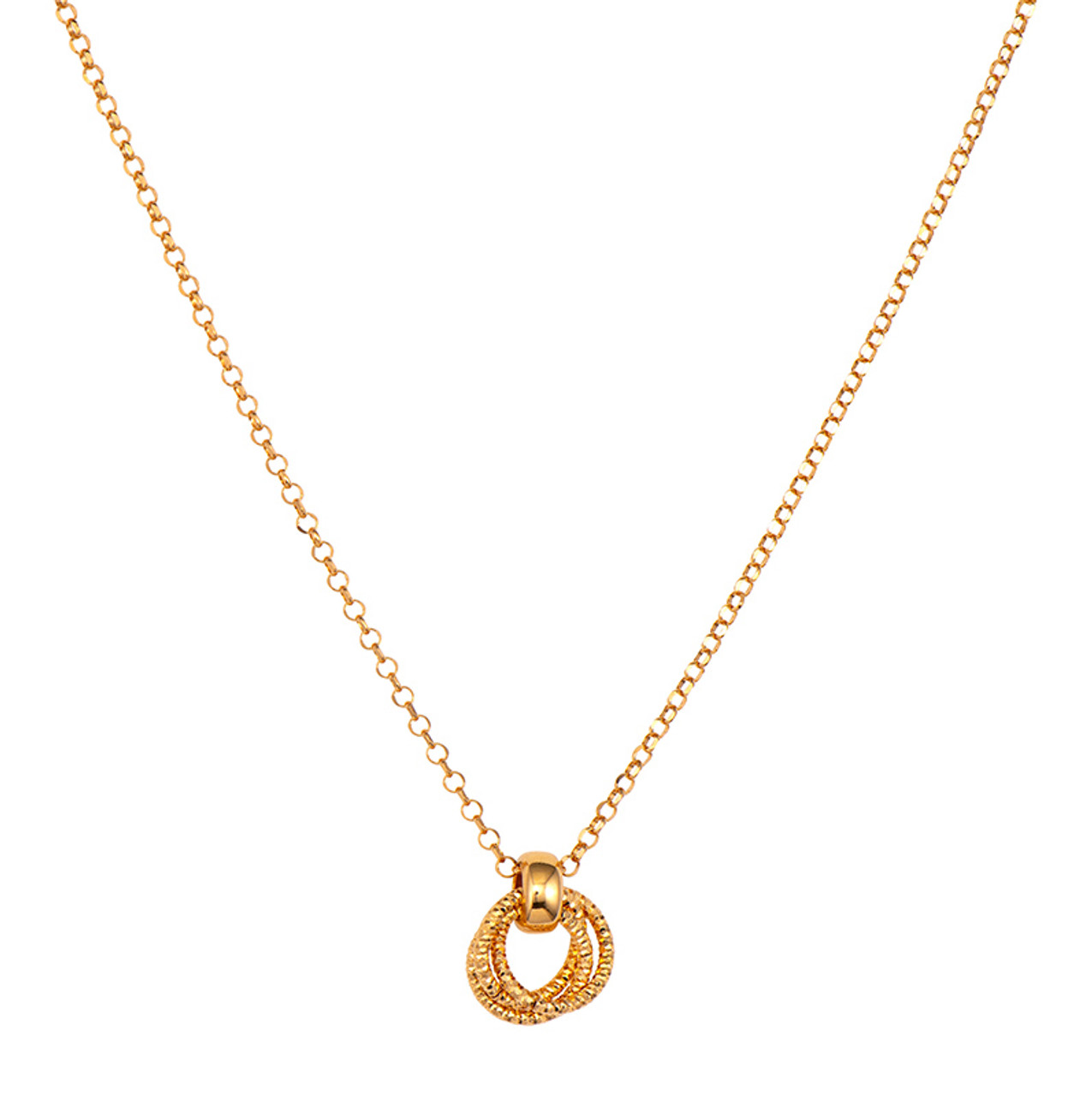 Greenberg's 14k yellow gold intertwined circles adjustable necklace  329-80577 - Greenberg's Jewelers