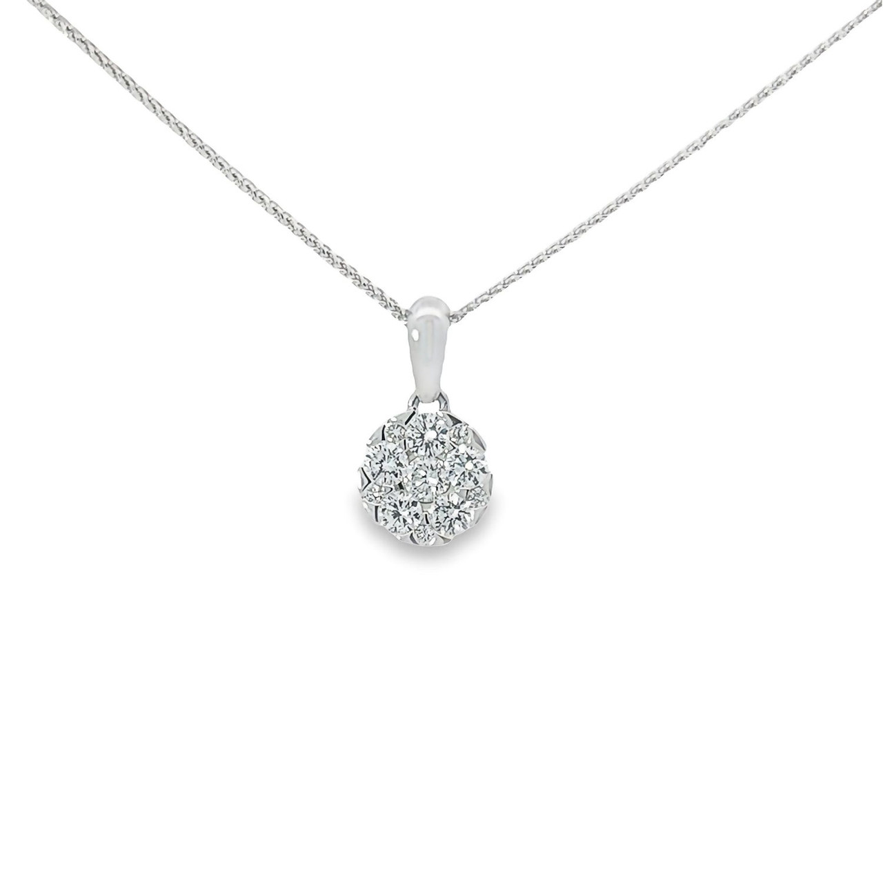 1/2ctw Octagon-Shaped Diamond Cluster White Gold Pendant Necklace | REEDS  Jewelers