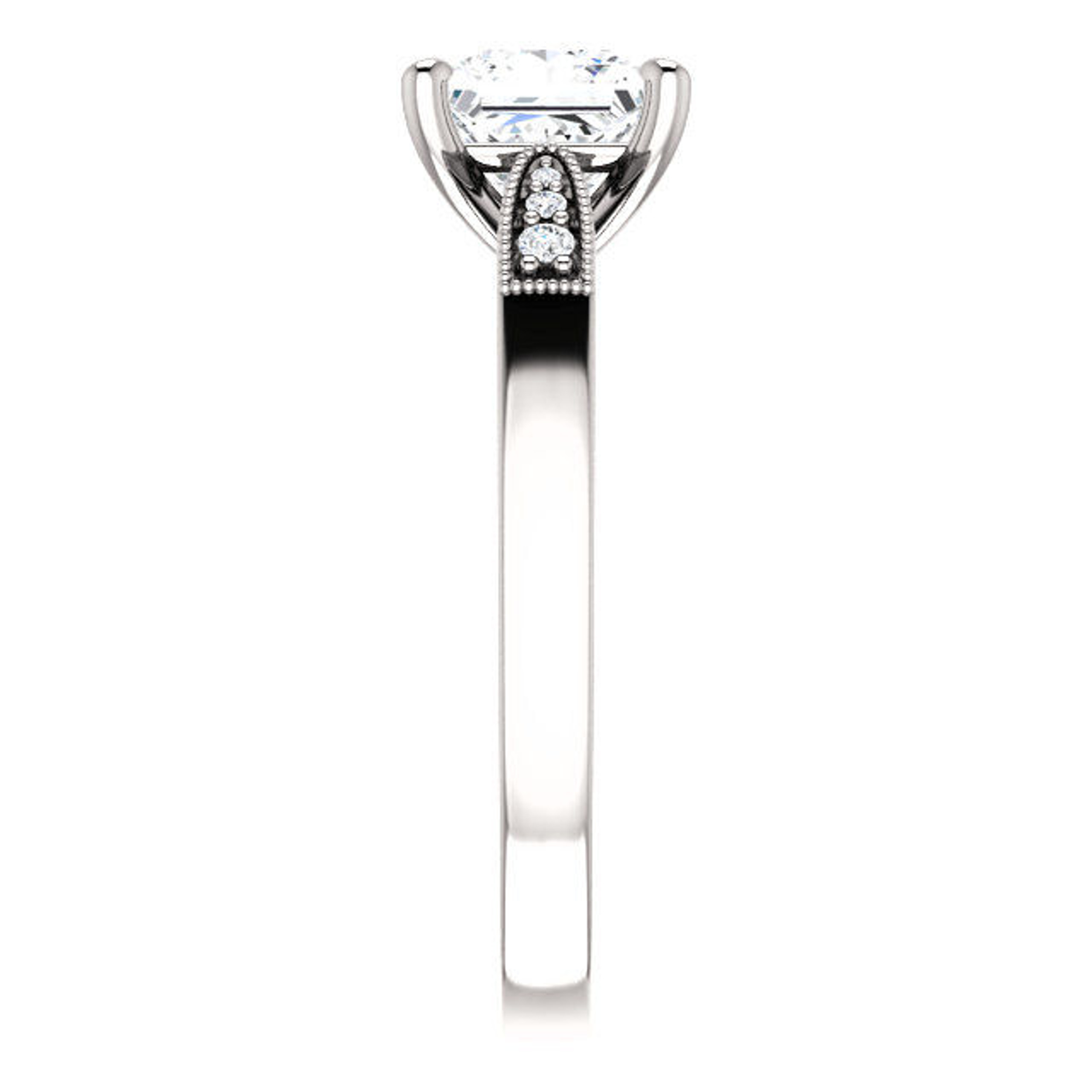 Princess Cut Diamond Accent Engagement Ring | Princess Jewelry