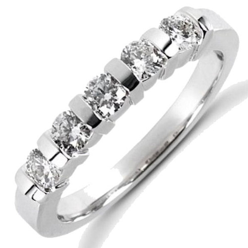 0.50 Ct Tw 5 stone diamond anniversary ring