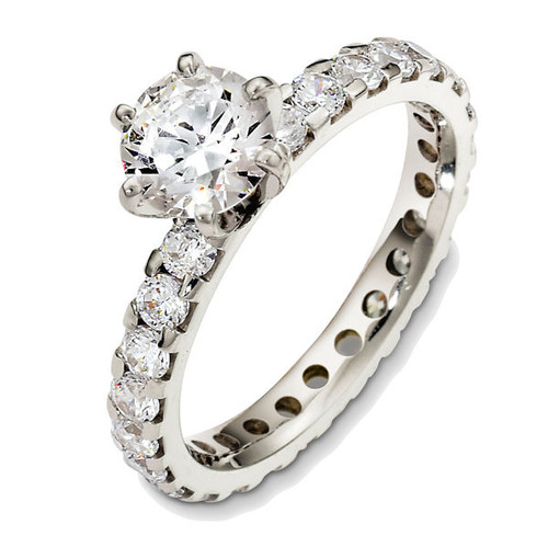 White Gold Diamond Eternity Engagement Ring