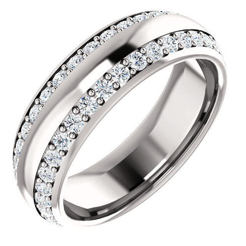 White Gold 2-Row Diamond Eternity Ring