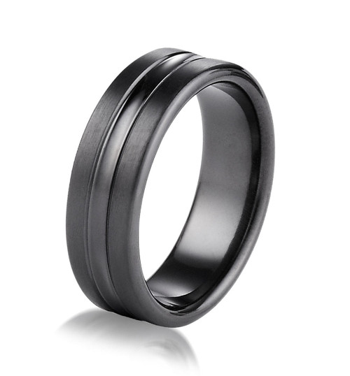 Black Titanium 7.5 MM Wide Wedding Ring