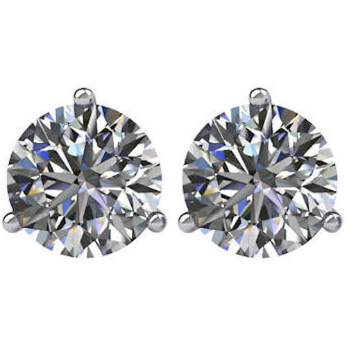 3-Prong Cocktail Round 1.5 CT TW Stud Earrings