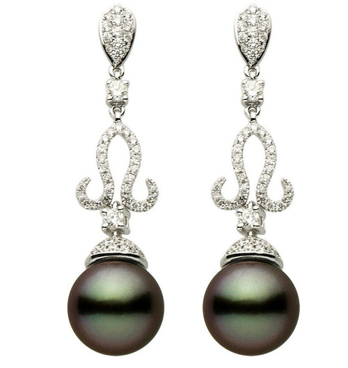 Black Tahitian & Diamond Earrings