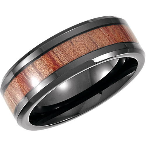 Cobalt Chrome Rings & Wedding Bands - Inox Jewelry Tagged Wood