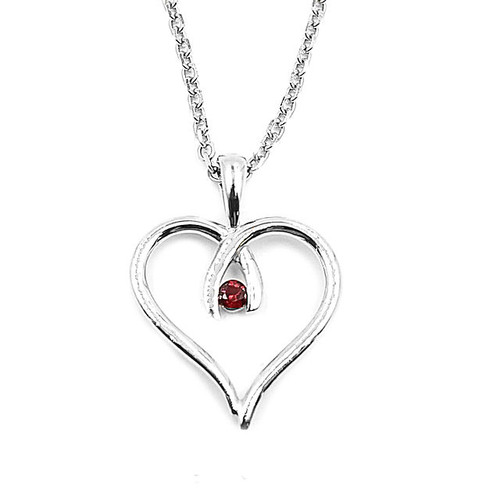 Garnet Heart Pendant