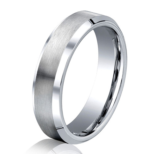Cobalt Chrome Classic Beveled Wedding Ring