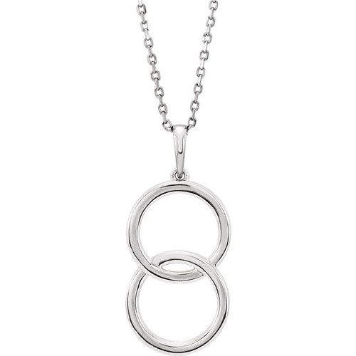 Double Interlocking Circle Necklaces
