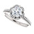 White Gold Flower Design Diamond Engagement Ring