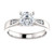 White Gold Cushion Diamond Accent Engagement Ring