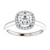 White Gold Cushion Cut Halo Engagement Ring