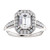 White Gold Emerald Cut Halo Engagement Ring