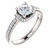 White Gold Round Diamond Accent Engagement Ring