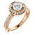 Rose Gold Round Halo Engagement Ring