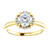 Yellow Gold Round Diamond Accent Engagement Ring