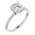 Cushion Cut Diamond Accent Engagement Ring
