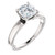 Platinum Cushion Cut Diamond Accent Engagement Ring