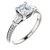 Platinum Cushion Cut Diamond Accent Engagement Ring