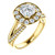 Yellow Gold Cushion Cut Halo Engagement Ring