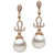 Pearl & Diamond Dangle Earrings 1.04 Ct Tw