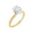 Yellow gold solitaire diamond engagement ring that measures about 2.0-2.5 mm wide. 