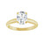 Yellow gold oval solitaire diamond engagement ring, top view