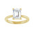 Yellow gold emerald solitaire diamond engagement ring, top view