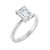 White gold emerald solitaire diamond engagement ring