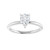 White gold pear shape solitaire diamond engagement ring, top view