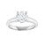 White gold oval diamond engagement ring with hidden diamonds under the crown, top view