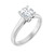 White gold oval diamond engagement ring with hidden diamonds under the crown