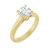 Yellow gold oval diamond engagement ring with hidden diamonds under the crown