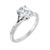 White gold oval solitaire vintage engagement ring