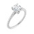 White gold twisted solitaire diamond engagement ring with hidden diamonds under crown