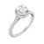 White gold round cut halo diamond accented engagement ring