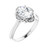 White gold semi-halo oval diamond engagement ring