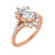 Rose gold floral halo oval diamond engagement ring