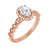 Rose gold milgrain oval diamond engagement ring