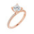Rose gold round cut diamond accented engagement ring