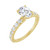 Yellow gold oval diamond accented engagement ring