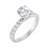 White gold oval cut diamond accented engagement ring