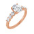 Rose gold, oval cut diamond accent engagement ring