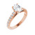 Rose gold oval cut diamond accented engagement ring