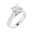 White gold princess cut diamond engagement ring with hidden diamonds under the crown