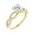 Yellow gold infinity diamond engagement ring with hidden diamond