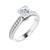White gold milgrain vintage diamond engagement ring