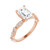 Rose gold, emerald cut diamond accented engagement ring