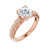 Rose gold braided diamond accented engagement ring